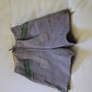 Vintage Authentic Leather Lederhosen Boys Size 7 - Chrom-gegerbt